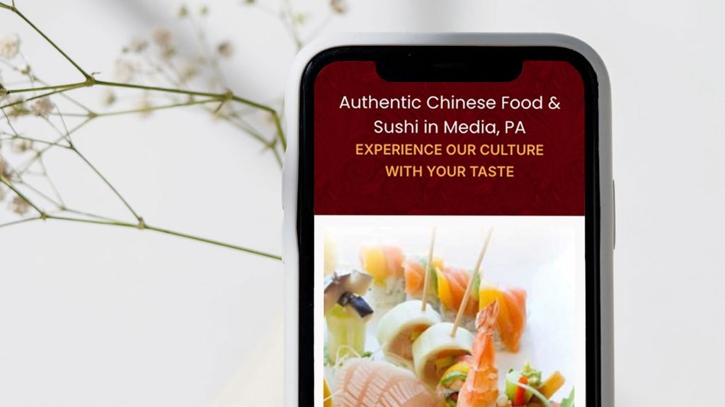 Custom website design for an authentic Chinese and gourmet sushi restaurant in Media, PA